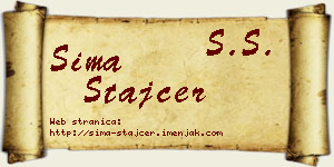Sima Štajcer vizit kartica